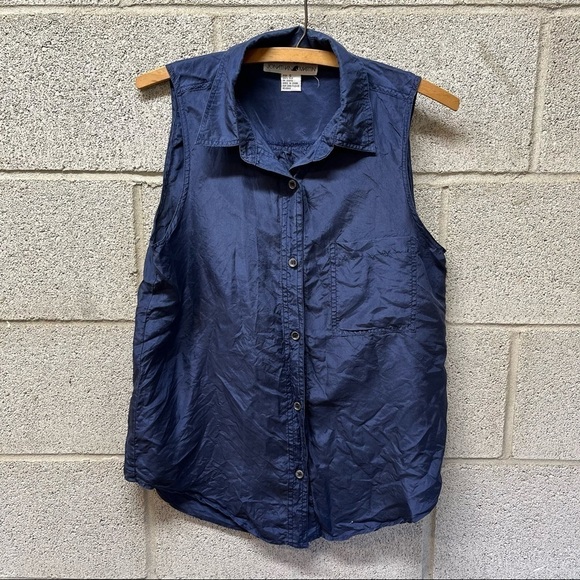 Vintage Jonathan Martin Silk Button Down Tank - Picture 1 of 7